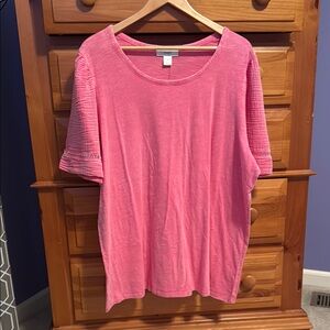 CJ Banks Pink Short Sleeve Relaxed T-Shirt